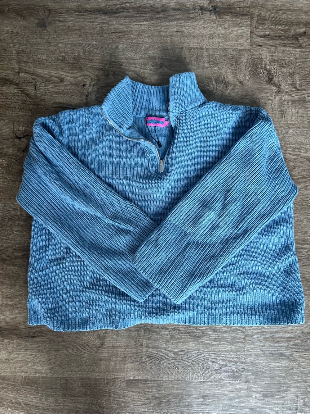 Edikted Blue Quarter Zip Sweater